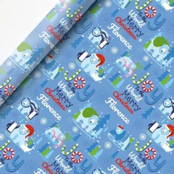 Polar Bear Christmas Personalised Wrapping Paper - 62 X 100Cm Sheet