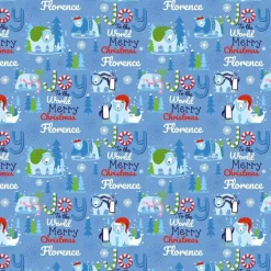 Polar Bear Christmas Personalised Wrapping Paper - 62 X 100Cm Sheet