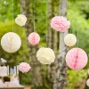 Pom Pom & Honeycomb Paper Hanging Decorations (8Pk)