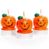 Pumpkin Tea Light Candles - 5Cm (3Pk)