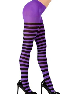 Purple & Black Tights - Adult Plus Size