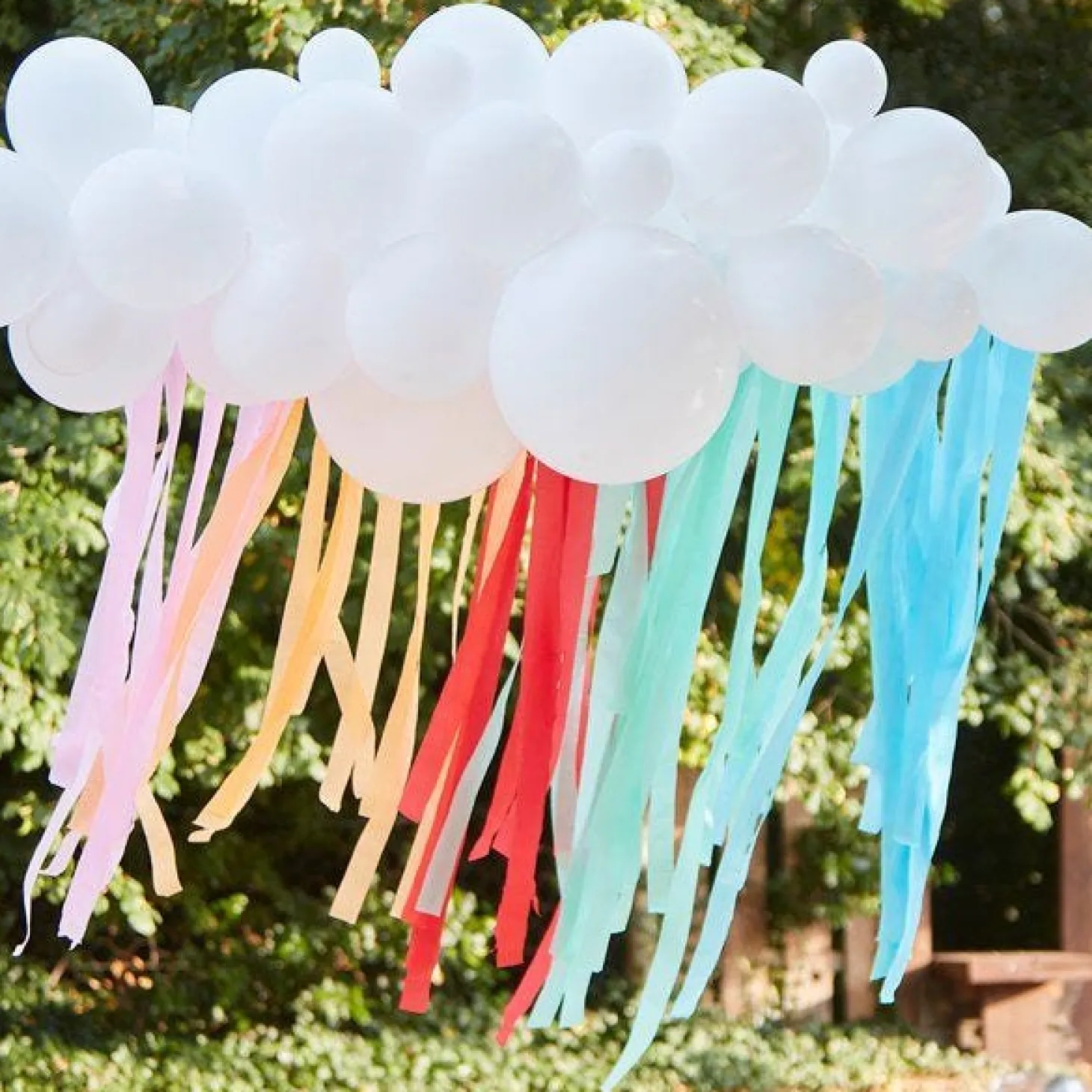Rainbow Balloon Cloud Backdrop Kit - 40 Balloons