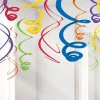 Rainbow Hanging Swirls Decoration - 55Cm (12Pk)