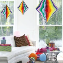 Rainbow Honeycomb Diamond Decoration - 30Cm