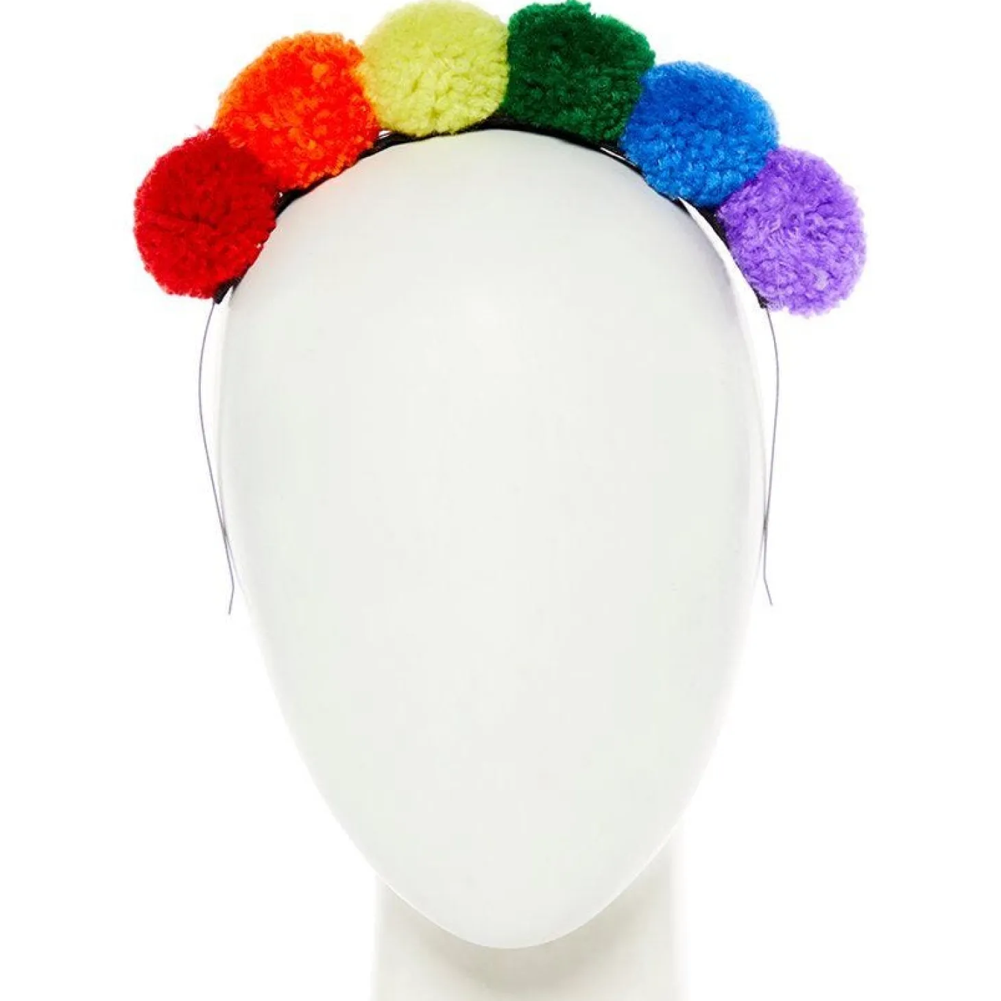 Rainbow Pompom Headband