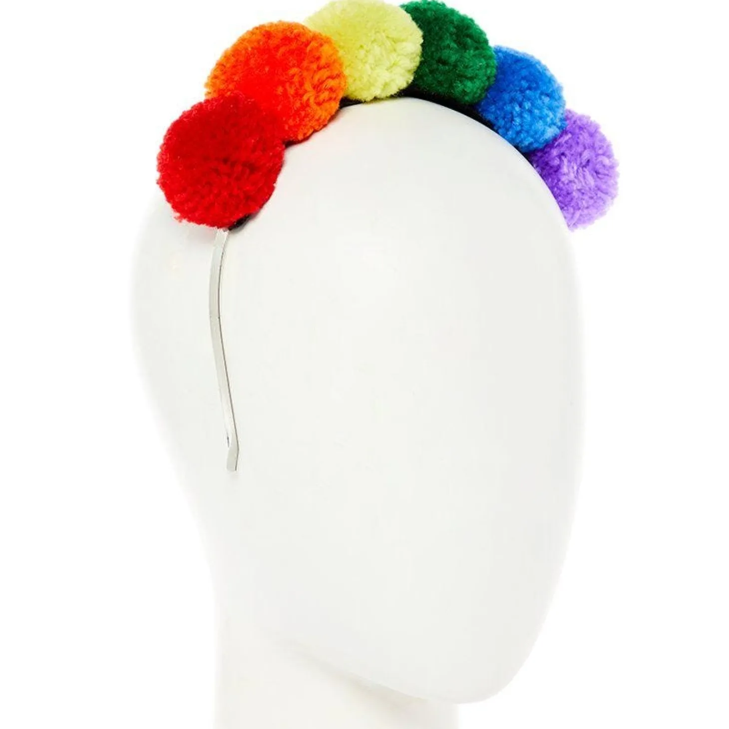 Rainbow Pompom Headband