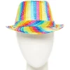 Rainbow Sequin Fedora Hat