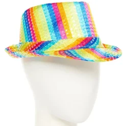 Rainbow Sequin Fedora Hat