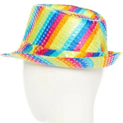 Rainbow Sequin Fedora Hat