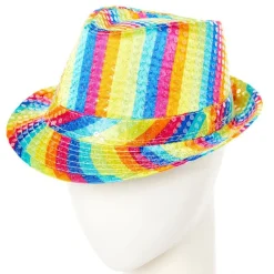 Rainbow Sequin Fedora Hat