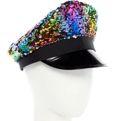 Rainbow Sequin Peak Hat