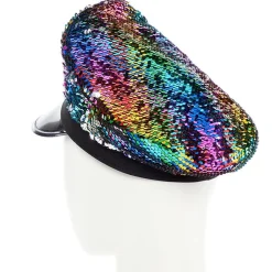 Rainbow Sequin Peak Hat