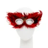 Red & Black Feather Masquerade Mask