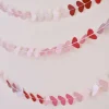 Red & Pink Ombre Heart Paper Garland - 5M