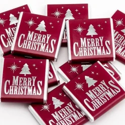 Red & Silver Merry Christmas Chocolate Neapolitans X50