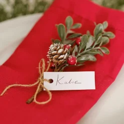 Red Berry Sprig Place Card Holders - 15Cm (6Pk)