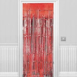Red Foil Door Curtain - 2.4M X 92Cm