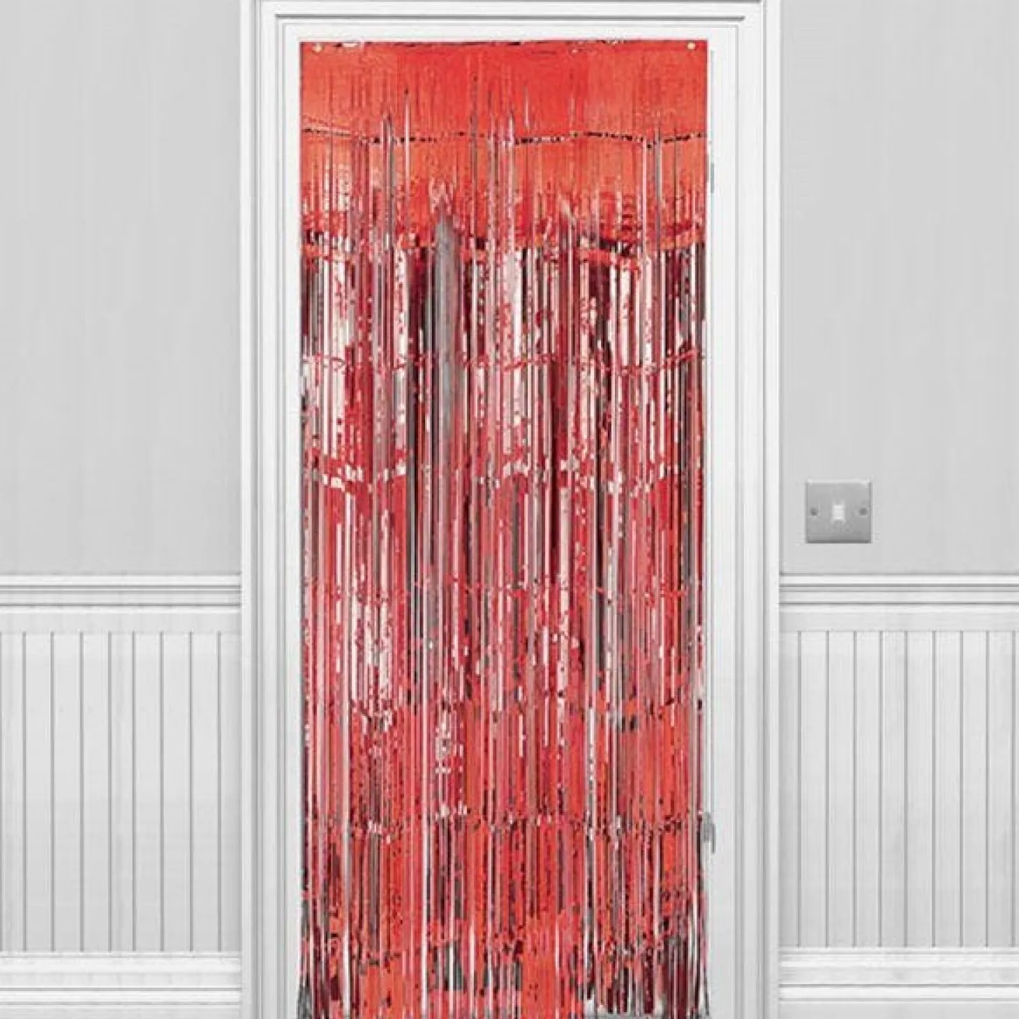 Red Foil Door Curtain - 2.4M X 92Cm