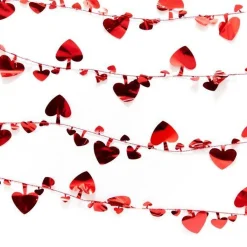 Red Foil Heart Garland - 63Cm