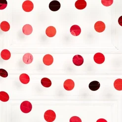 Red Glitter Hanging String Decorations - 2.1M (6Pk)