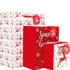 Red Glitter Reindeer Gift Bags (3Pk)