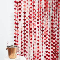 Red Heart Fringe Curtain - 1M X 2.2M