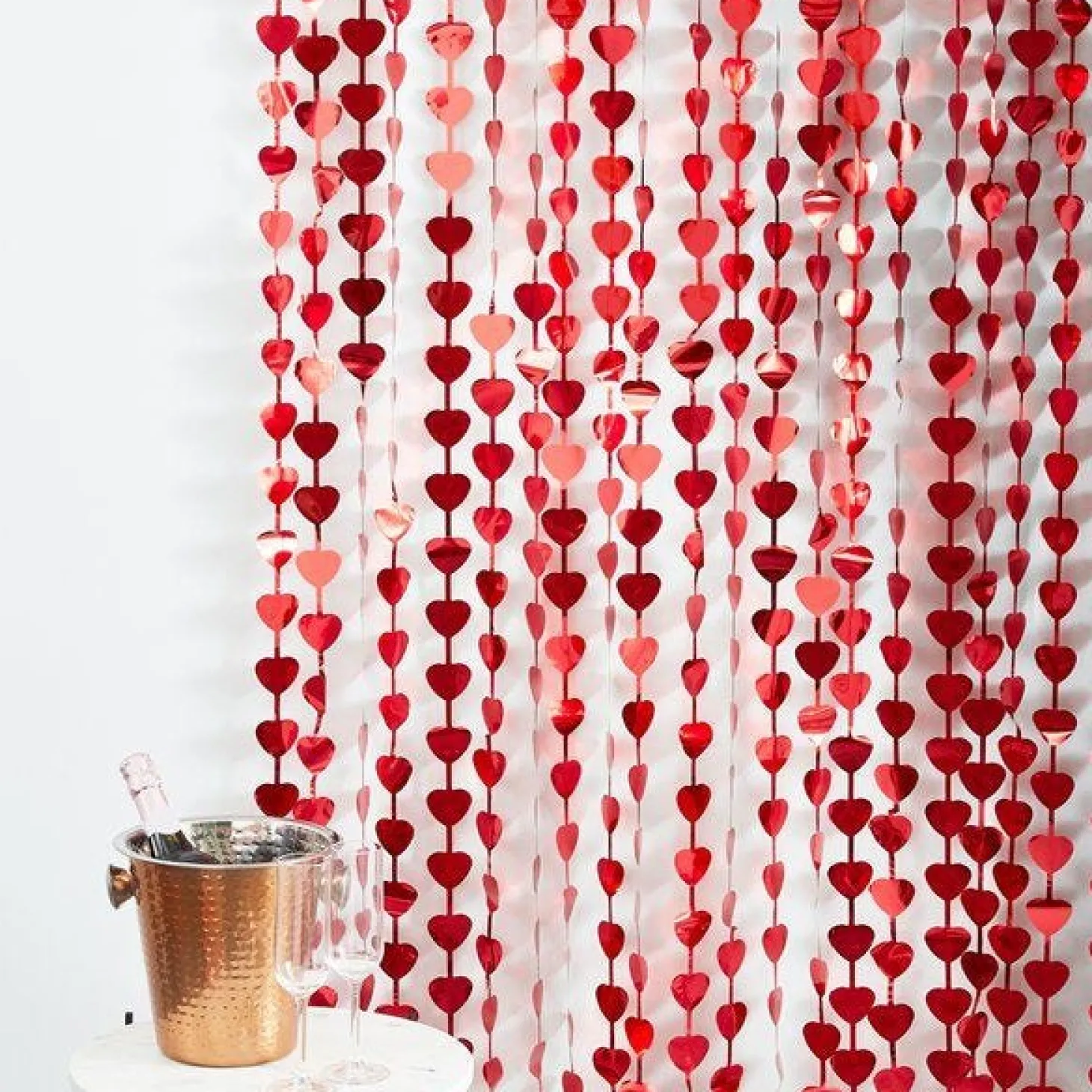 Red Heart Fringe Curtain - 1M X 2.2M