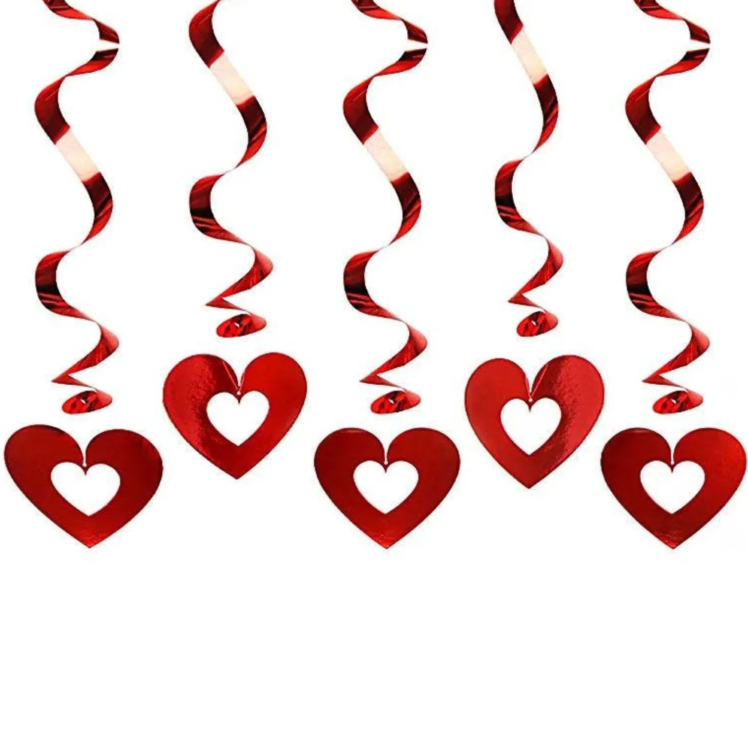 Red Heart Hanging Swirls - 60Cm (5Pk)