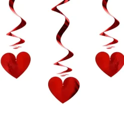 Red Heart Hanging Swirls - 60Cm (3Pk)