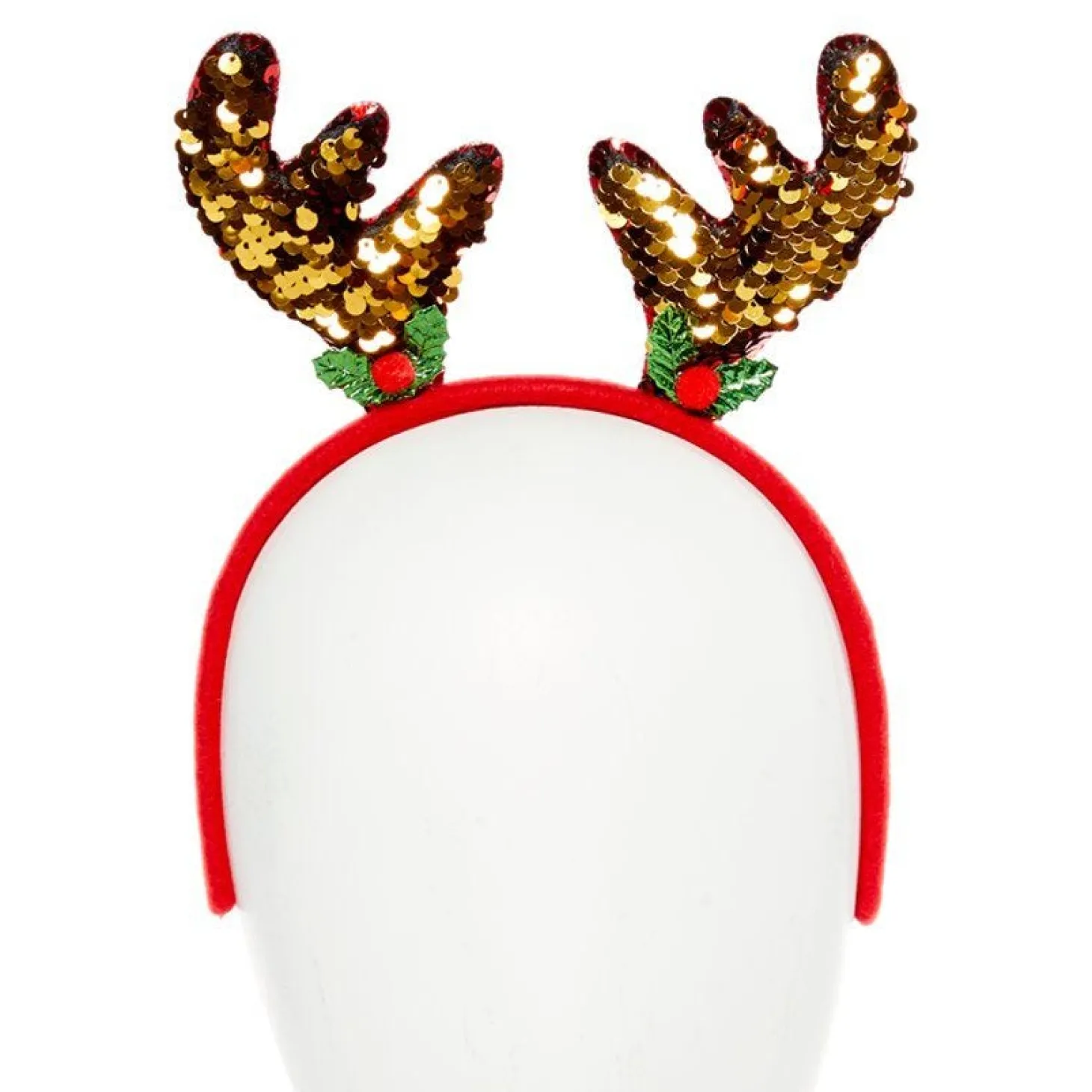 Red Sequin Reindeer Headband