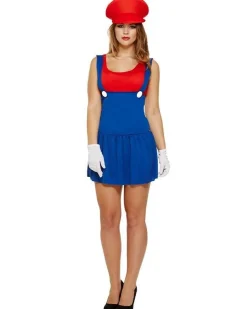 Red Super Workman - Womens Costume