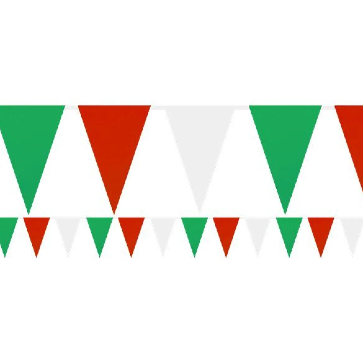 Red, White & Green Plastic Bunting – 9M