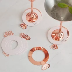 Ring Shaped Rose Gold Foil Drink Markers (10Pk)