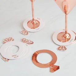 Ring Shaped Rose Gold Foil Drink Markers (10Pk)