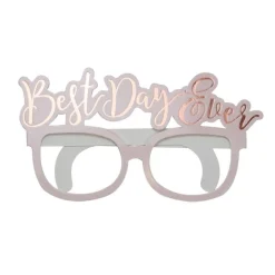 Rose Gold Best Day Ever Paper Glasses (8Pk)
