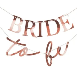 Rose Gold 'Bride To Be' Paper Banner - 1.5M