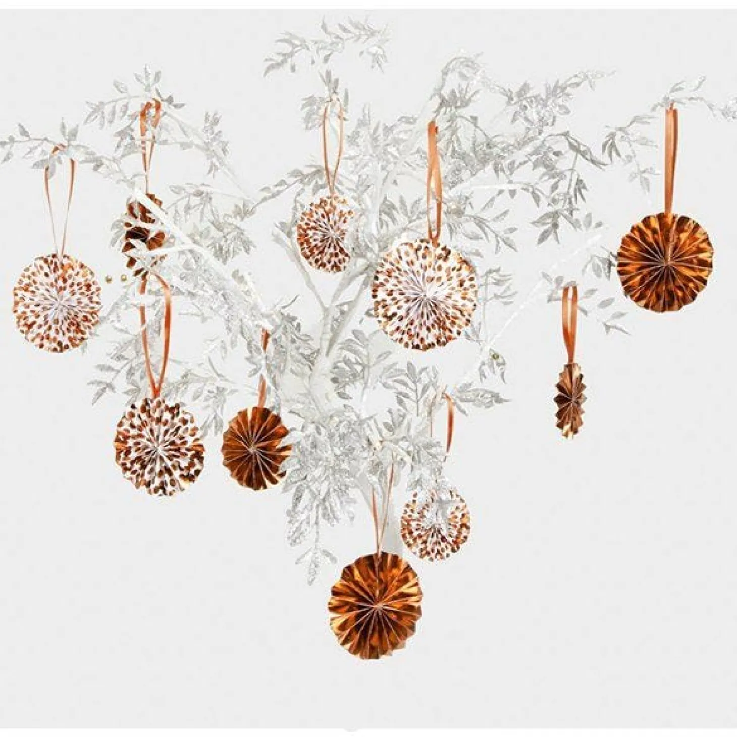 Rose Gold Dot Tree Decoration Pinwheels (10Pk)