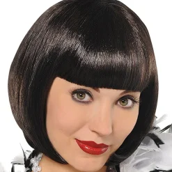 20S Black Flapper Wig