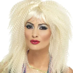 80S Blonde Crimped Wig