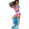 80's Neon Boombox Girl Cardboard Cutout - 177Cm X 73Cm
