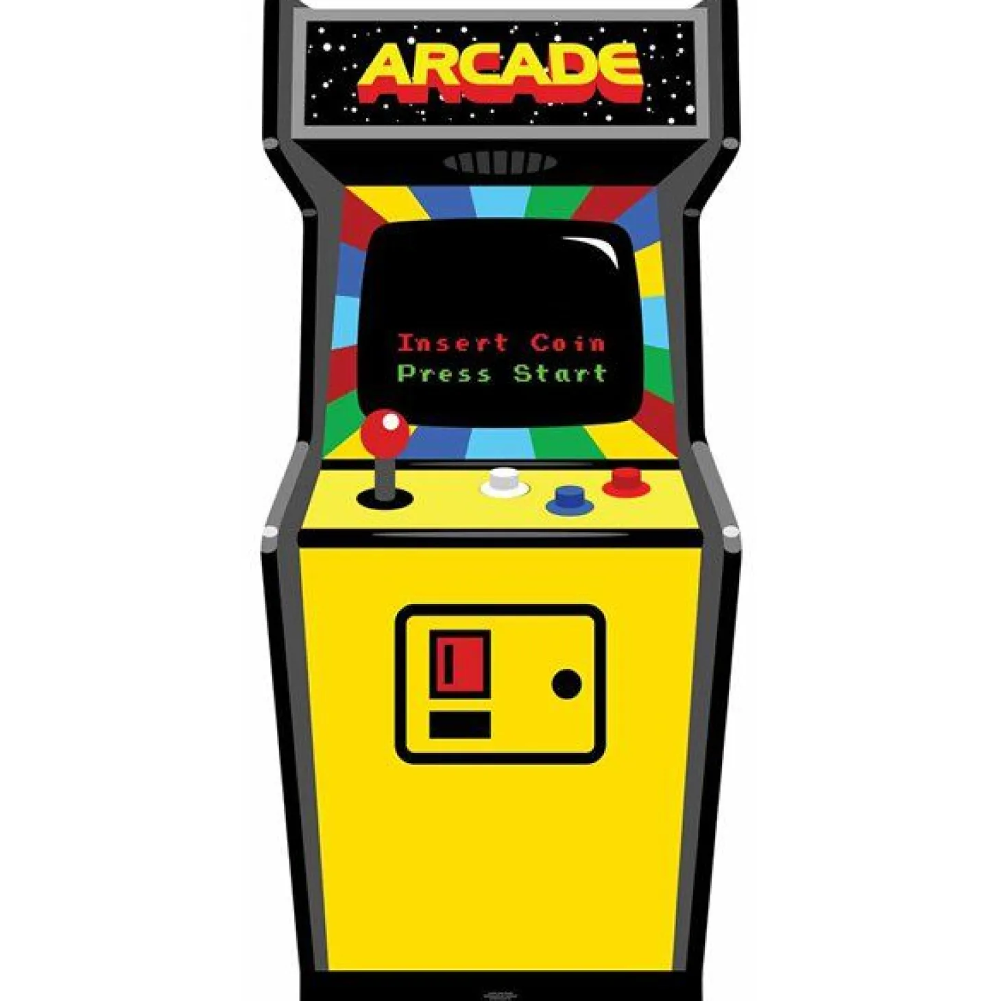 80's Video Arcade Game Cardboard Cutout - 184Cm X 86Cm