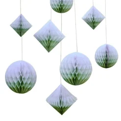Sage Dip Dye Paper Honeycomb Decorations (8Pk)
