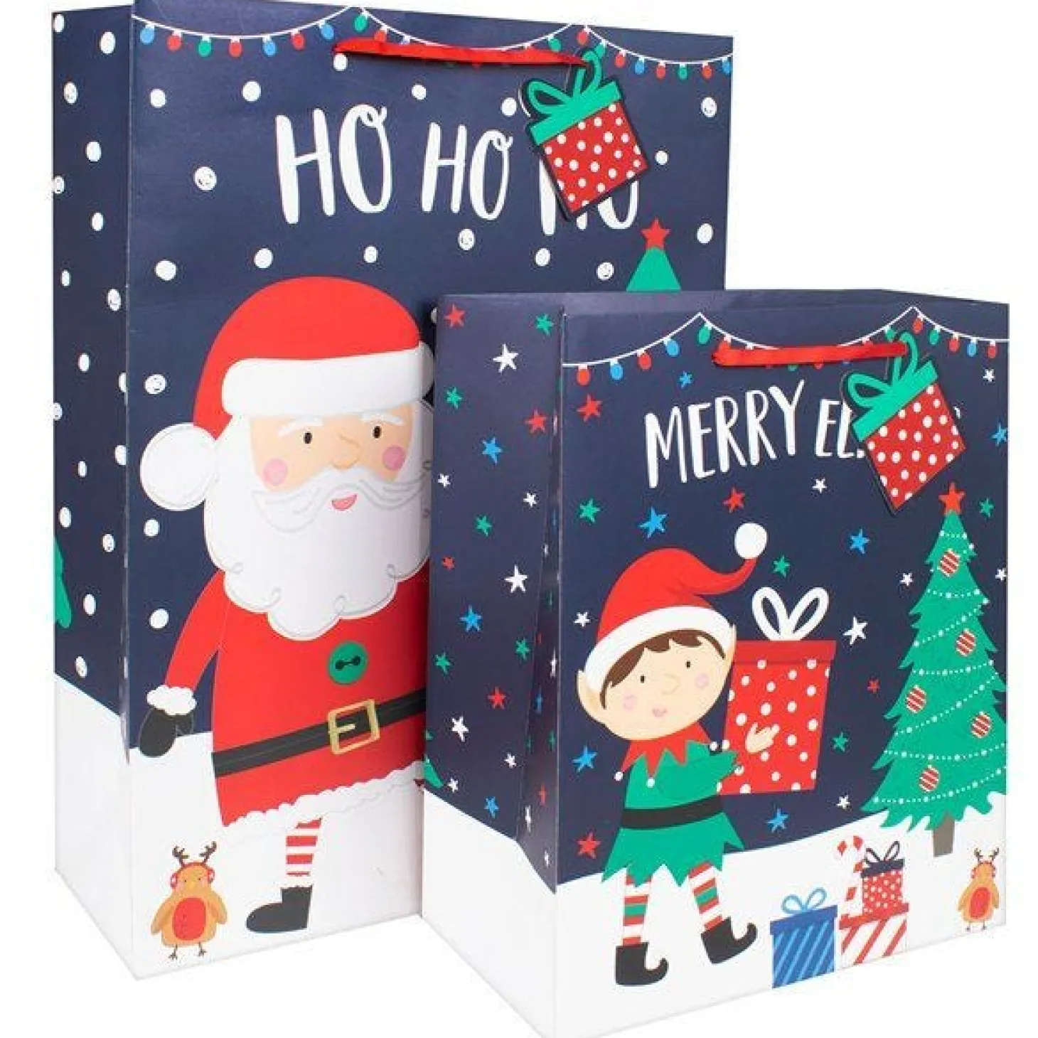 Santa & Elf Gift Bags (2Pk)
