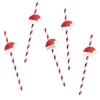 Santa Hat Red & White Stripe Paper Straws (20Pk)