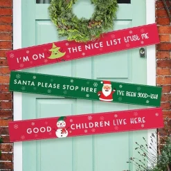 Santa Please Stop Here Paper Door Banners - 1M (3Pk)