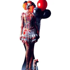 Scary Female Clown Cardboard Cutout - 178Cm X 77Cm