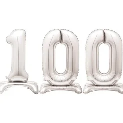 Silver 100 Standing Balloon Kit - 30" Foil