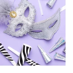 Silver And Feather Masquerade Masks For Couples