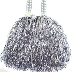 Silver Cheerleading Pom Poms - Standard Tinsel (2Pk)