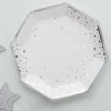 Silver Foil Star Paper Plates - 23Cm (8Pk)